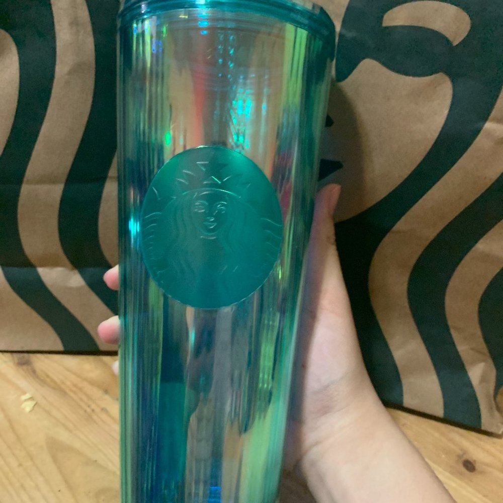 2021 Summer Turquoise Teal Blue Kaleidoscope cup
